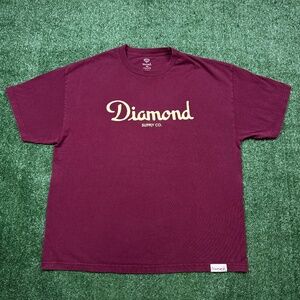 Diamond Supply Graphic T Shirt Men's Size 2XL Red Burgundy Short Sleeve Tee